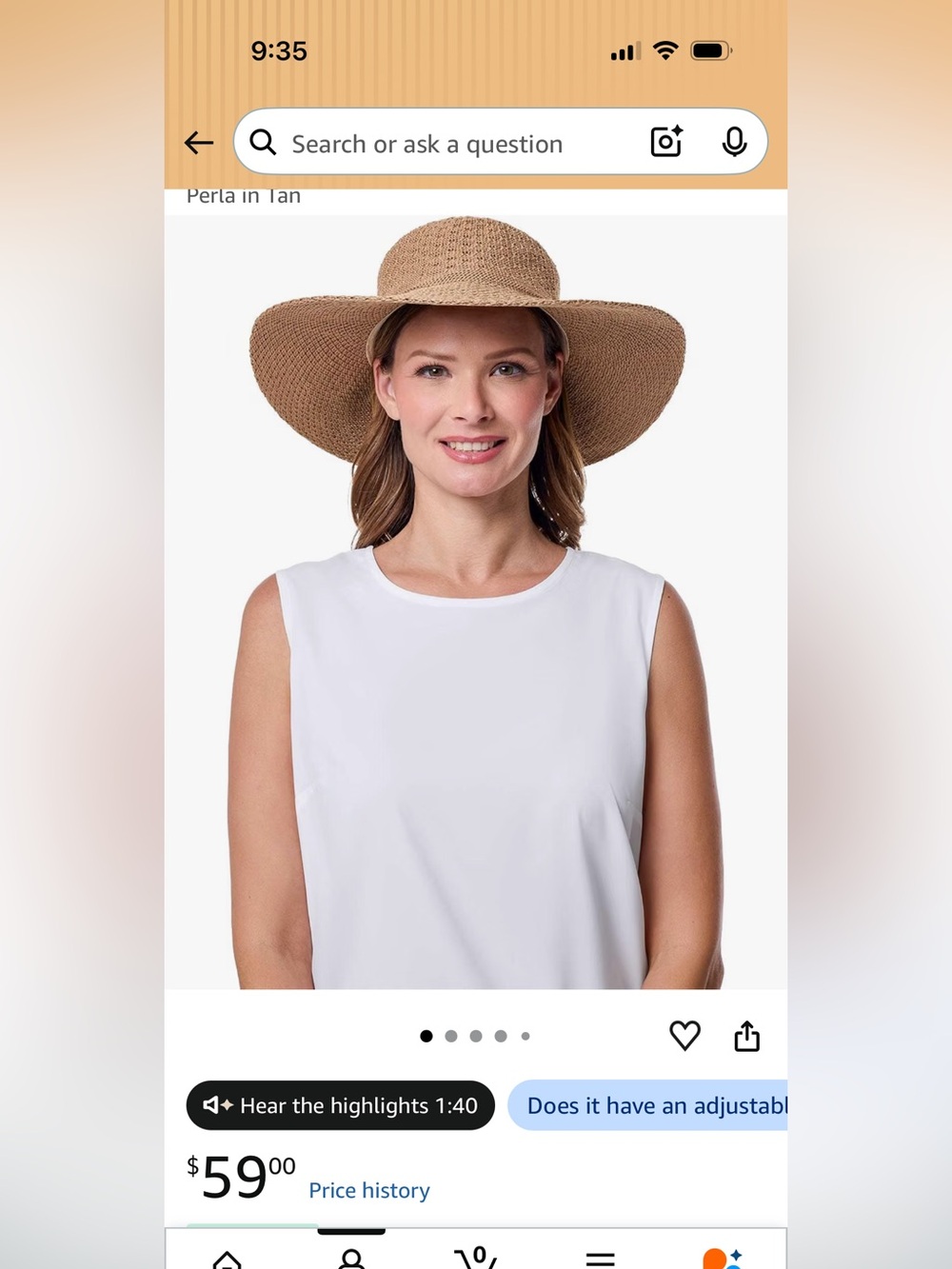 Coolibar Wide-Brim Straw Sun Hat in Tan
